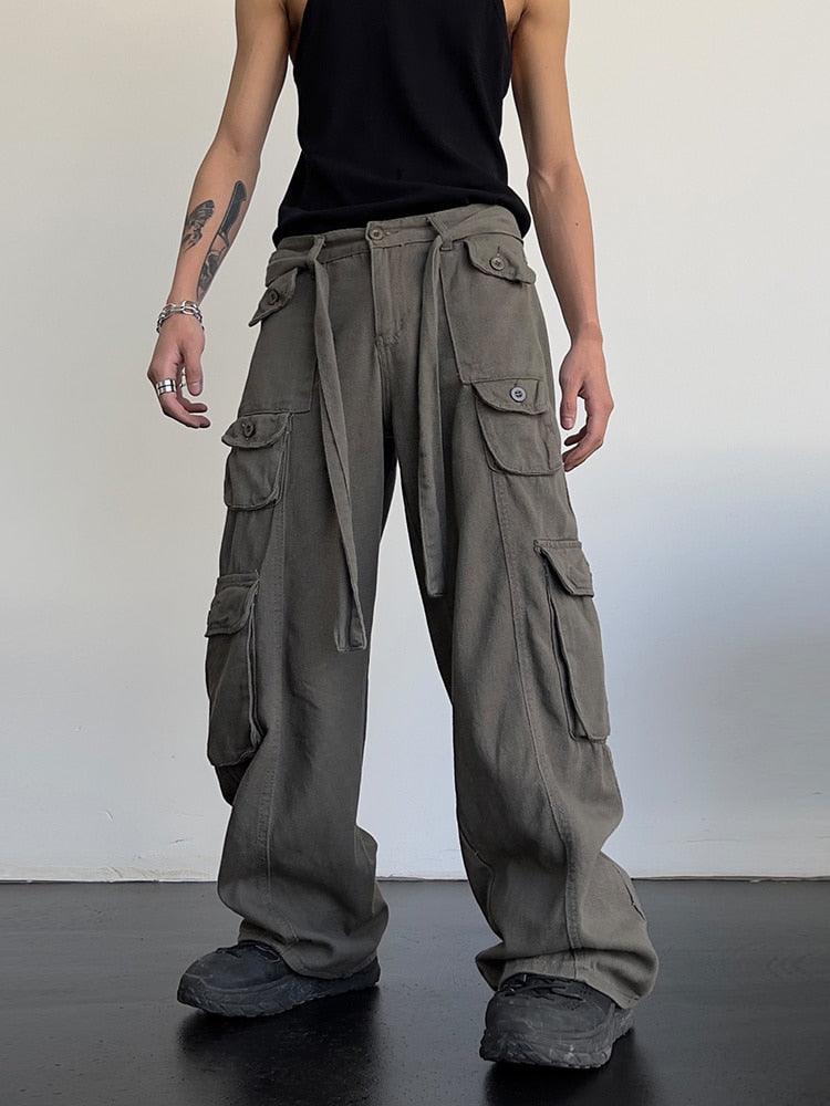 Retro All-over Pockets Cargo Pants
