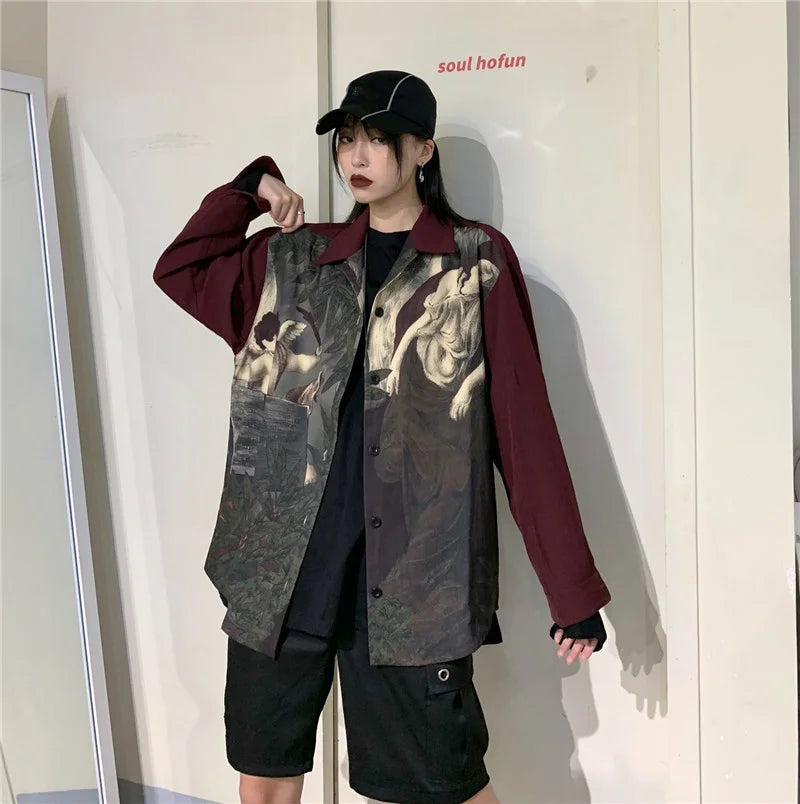 Red Oversized Vintage Shirt