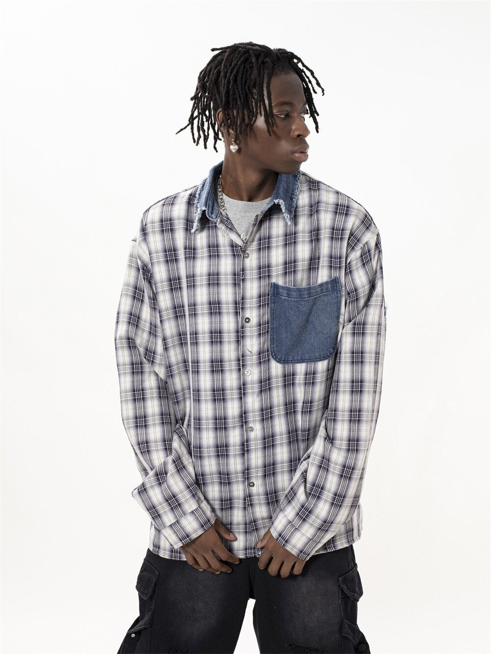 Patch Letter Embroidered Long Sleeve Shirt