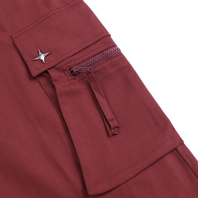 Drawstring Solid Cargo Pants