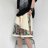 Japanese Streetwear Embroidered Flower Short