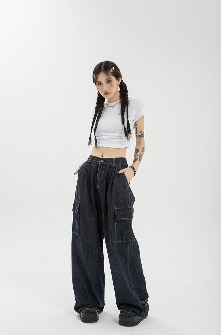 Denim Blue Cargo Pants