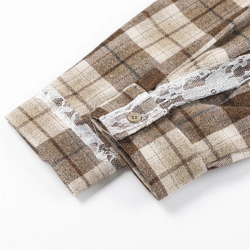 Luxury Elegant Plaid Blouse Shirt