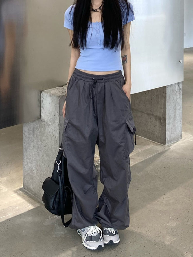 High-Waist Wide-Leg Cargo Pants