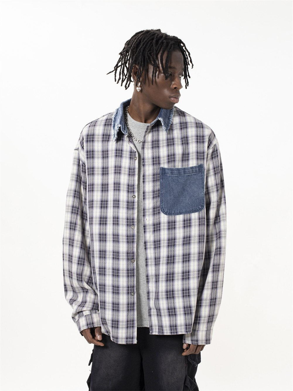 Patch Letter Embroidered Long Sleeve Shirt