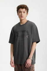 No Fishing Graphic Print Summer T-Shirt