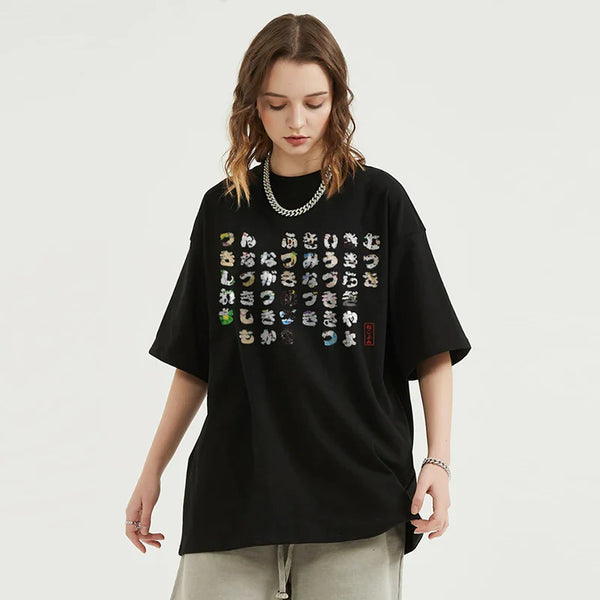 Japanese Cat Graphic T-shirt