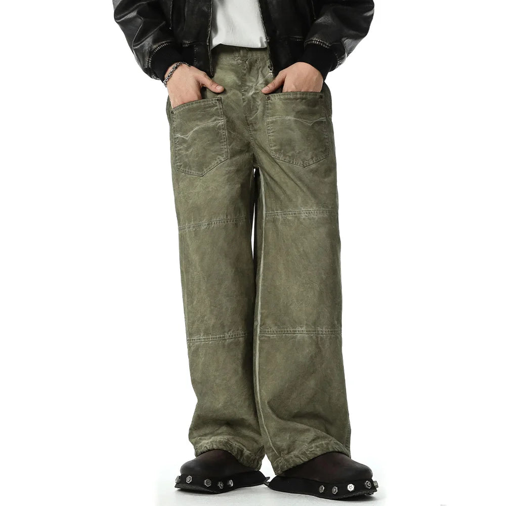 Vintage Wash Loose Fit Cargo Pants