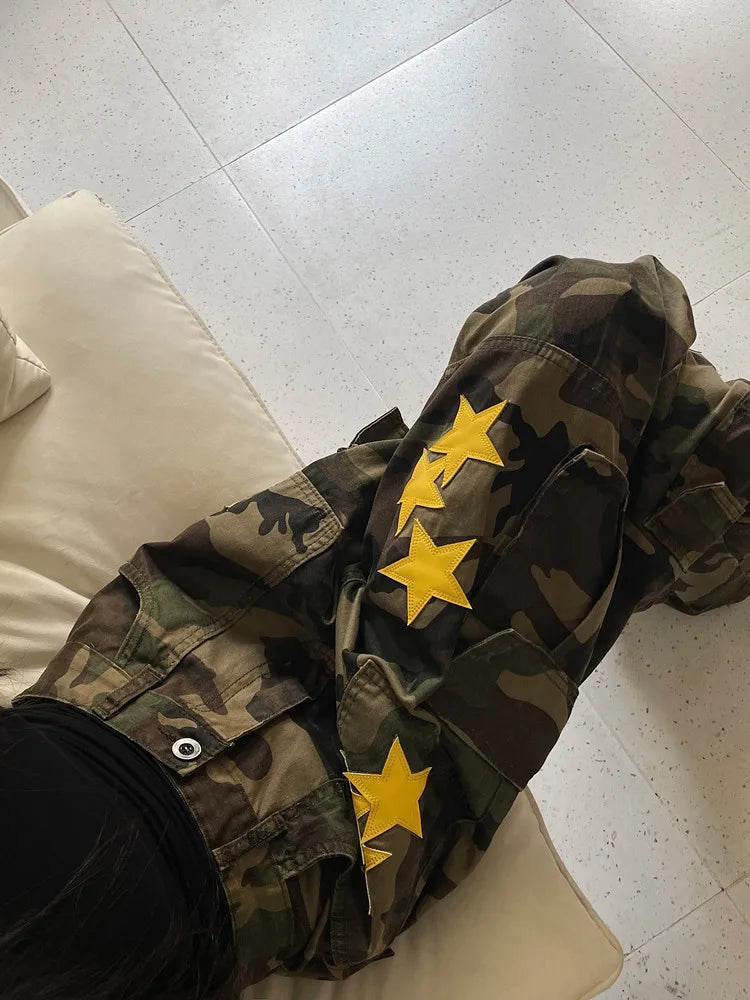 Star-Studded Baggy Cargo Pants