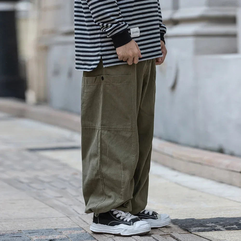 Solid Color Loose Fit Cargo Pants