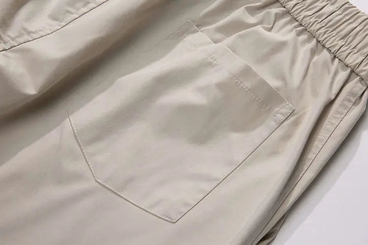 Wide-Leg Drawstring Cargo Pants