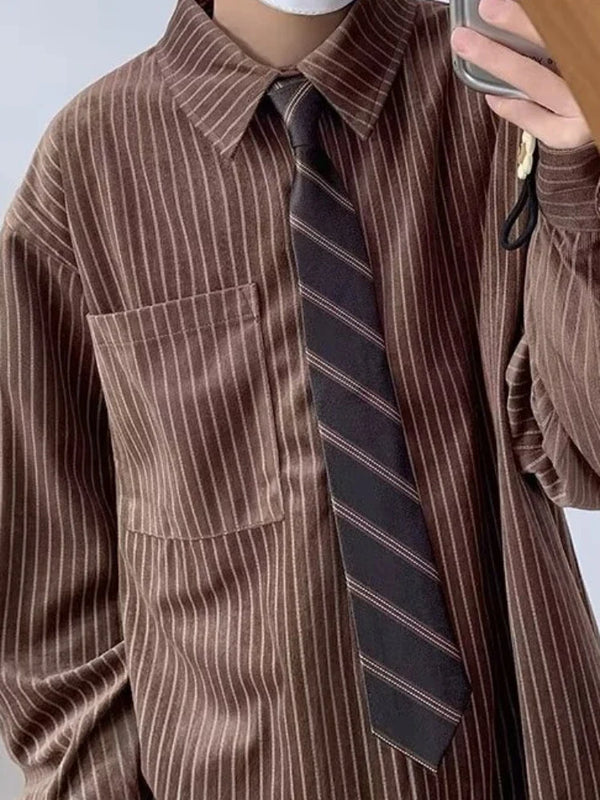 Oversized Striped Button-Up Shirt