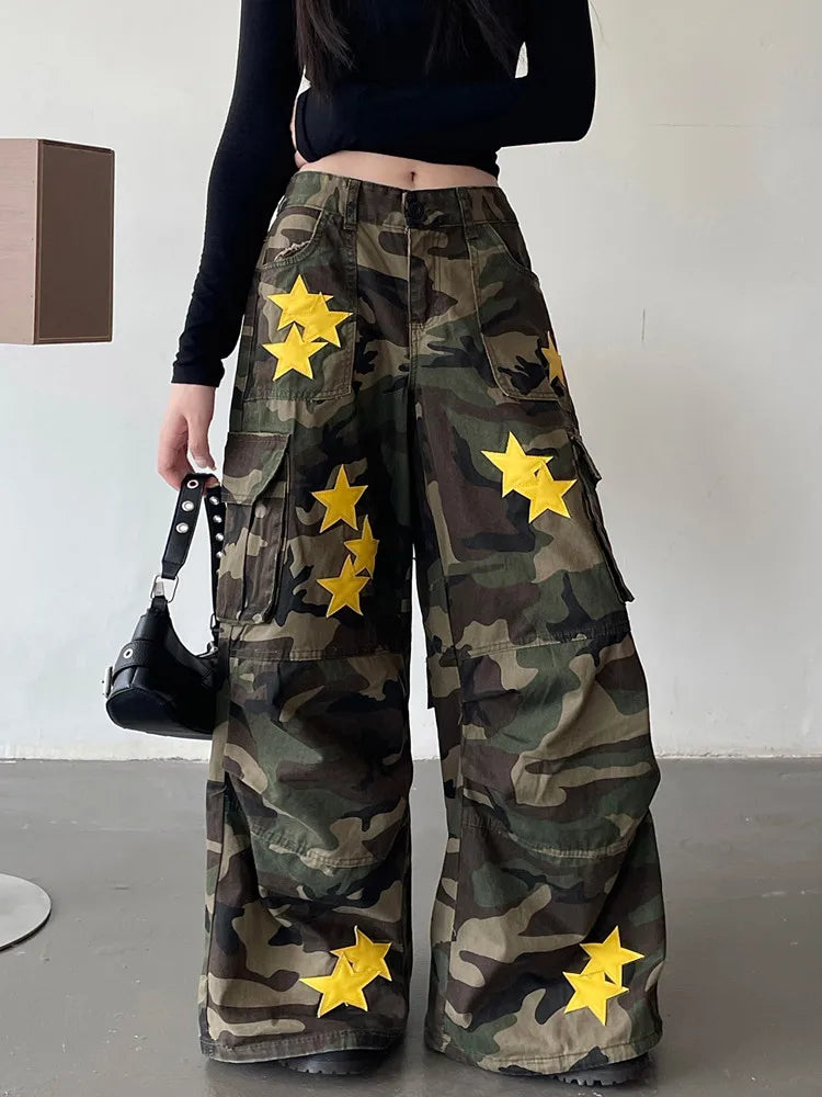 Star-Studded Baggy Cargo Pants
