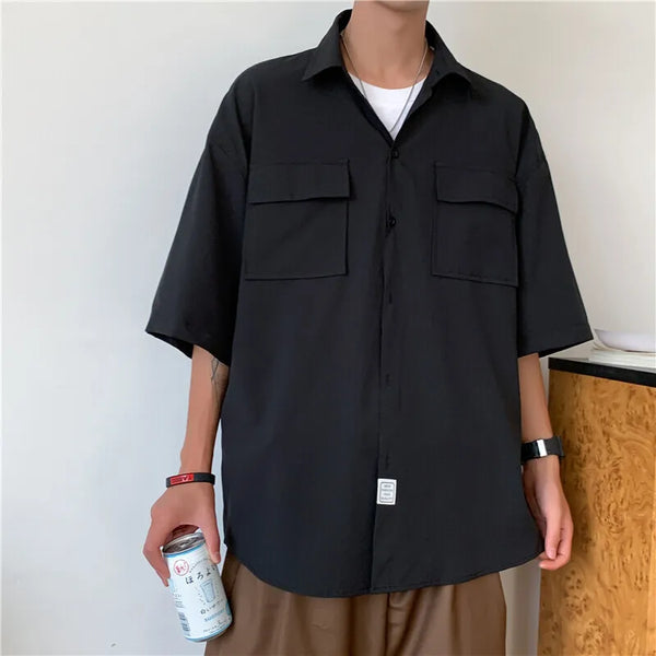 Breathable Pocketed Loose Fit Casual Shirt