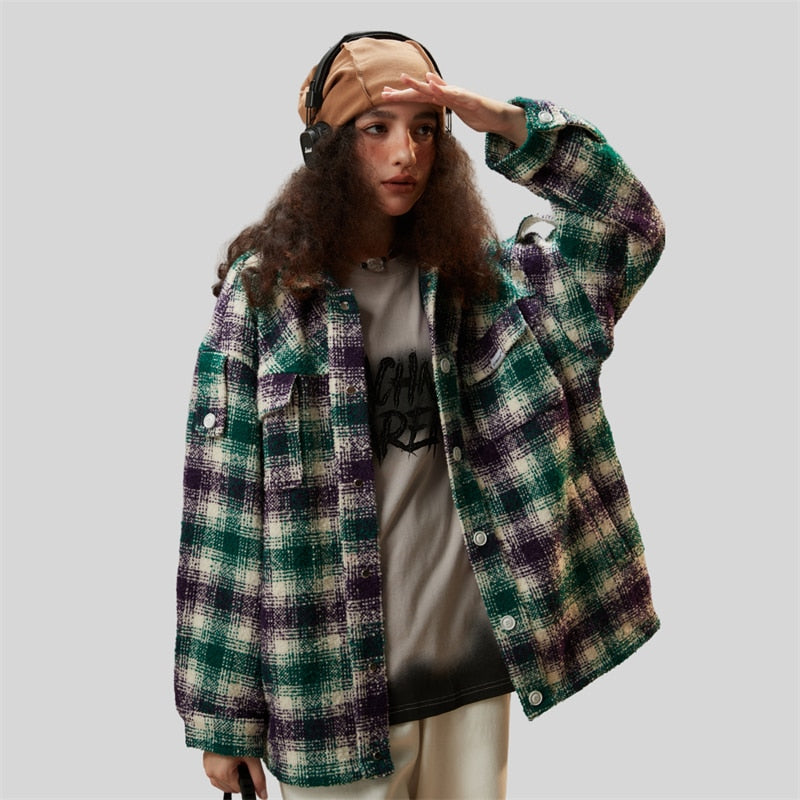 Vintage Plaid Oversized Shirt
