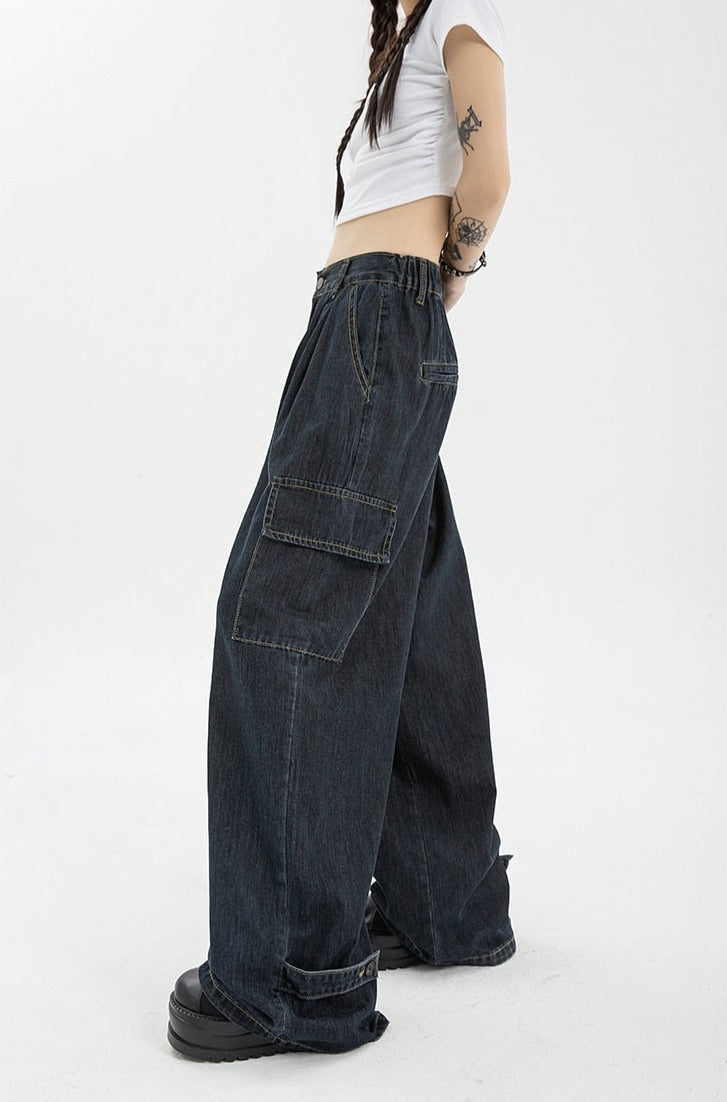 Denim Blue Cargo Pants