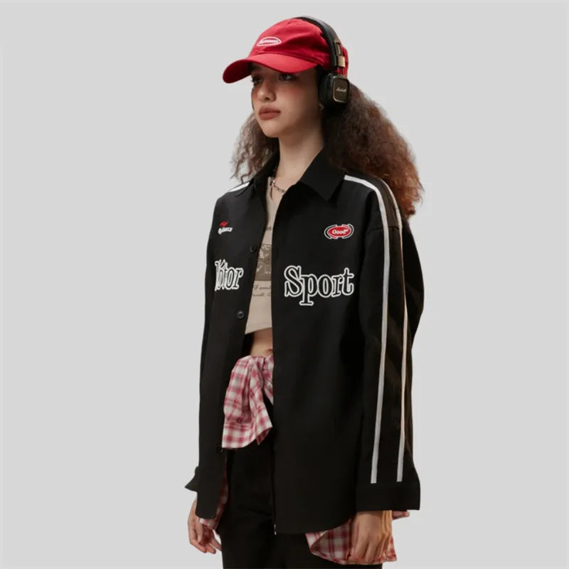 Motorcycle Oversized Black Shirt