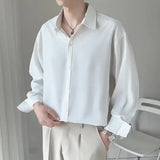Korean Style Solid Pattern Shirt
