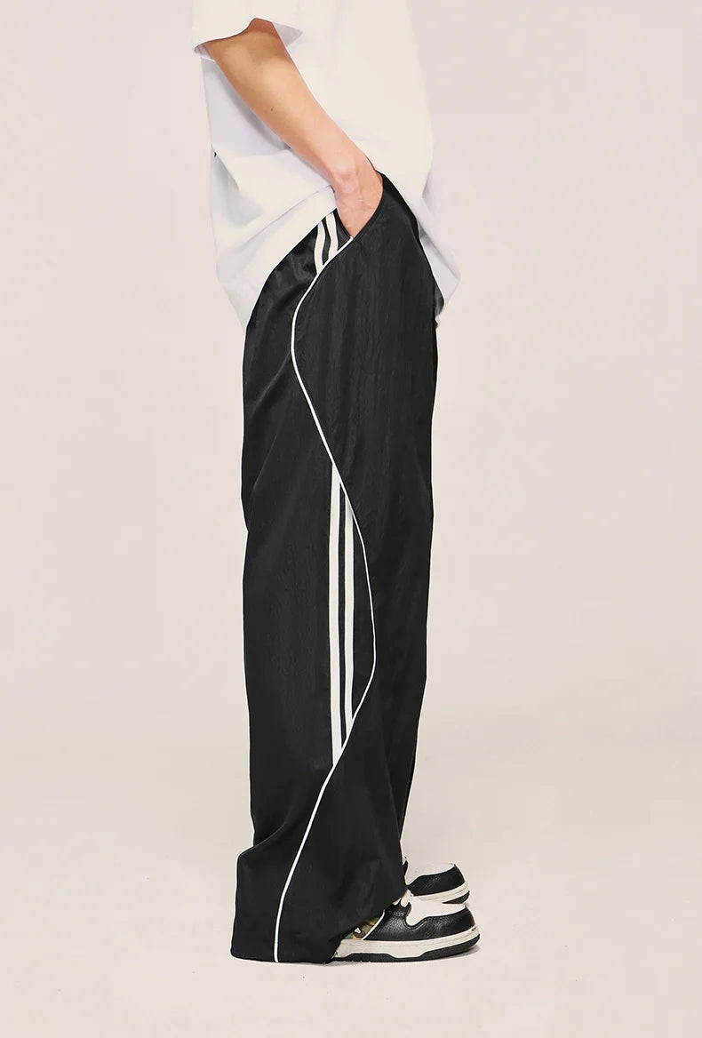 Wavy Side Striped Baggy Joggers