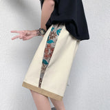 Japanese Streetwear Embroidered Flower Short