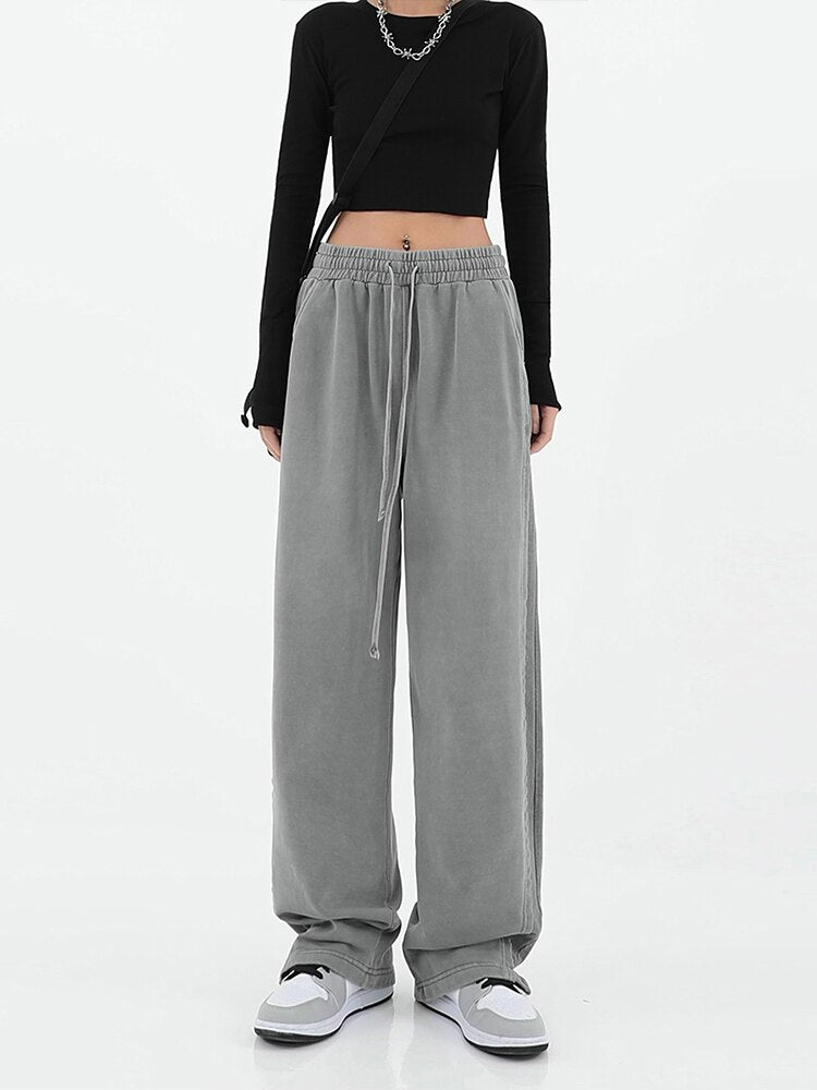 Versatile Wide-leg High Waist Sweatpants