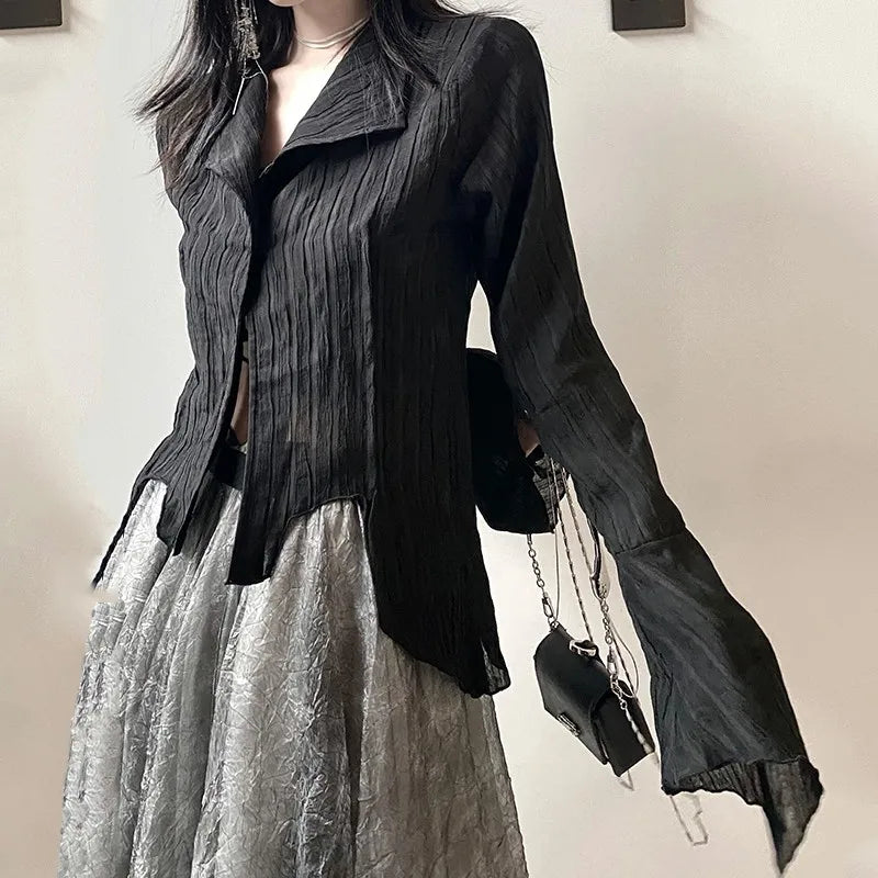 Gothic Whisper Asymmetrical Shirt
