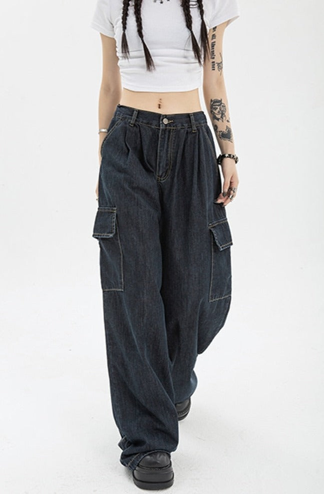 Denim Blue Cargo Pants