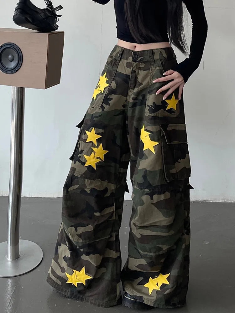 Star-Studded Baggy Cargo Pants