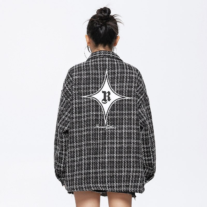 Oversized Black Hit Color Patch Shirt