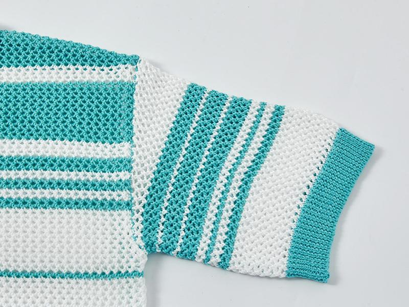 Retro Striped Knit Polo