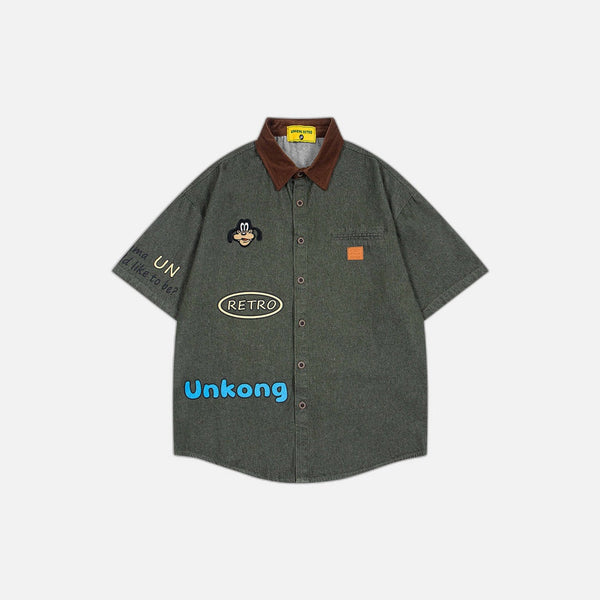 Mickey Mouse Washed Denim Summer Shirt