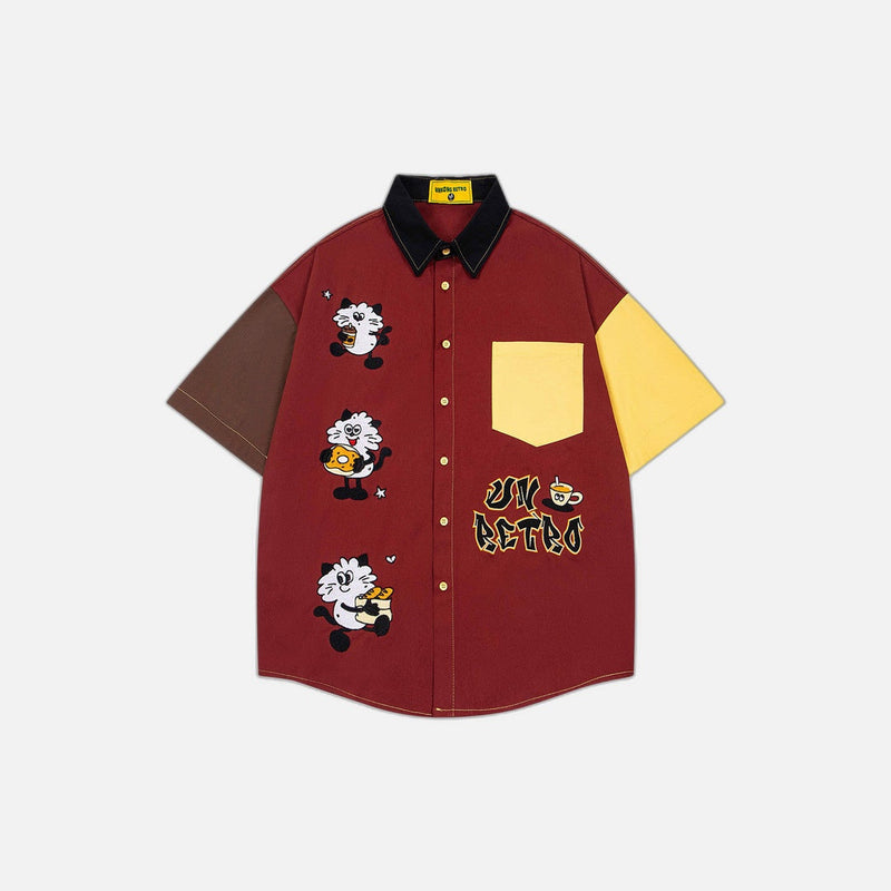 Irregular Fun Cartoon Short Sleeve Shirt