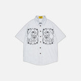 Lion Embroidered Casual Summer Shirt