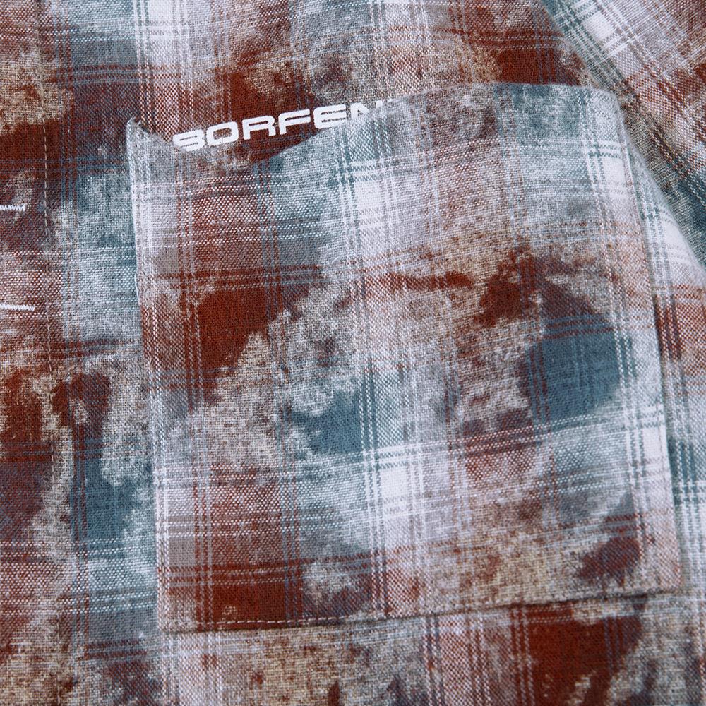 Textured Grid Button-Up Shirt