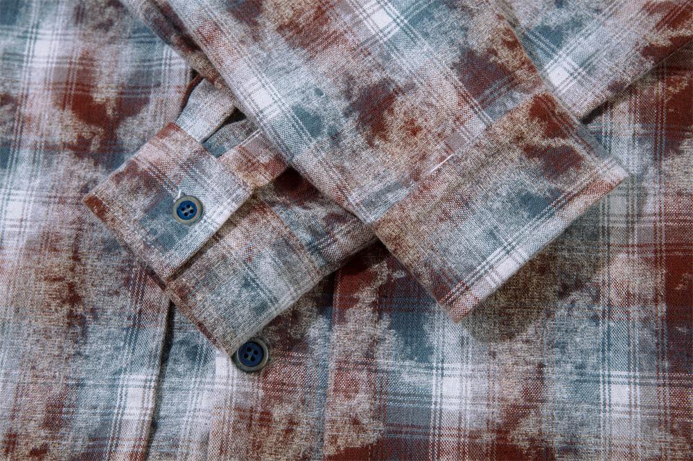 Textured Grid Button-Up Shirt