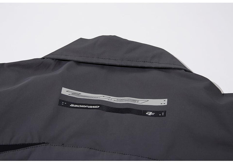 Splicing Color Zip-up Shirt