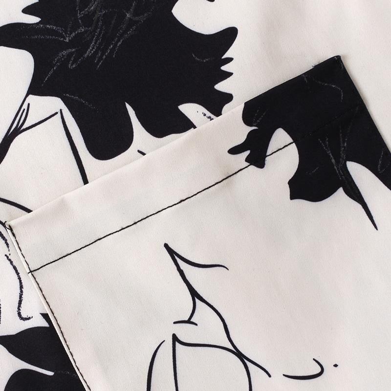 Flower Graphic Double Pockets Shirt