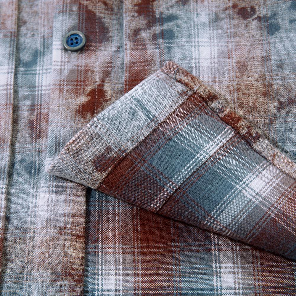 Textured Grid Button-Up Shirt