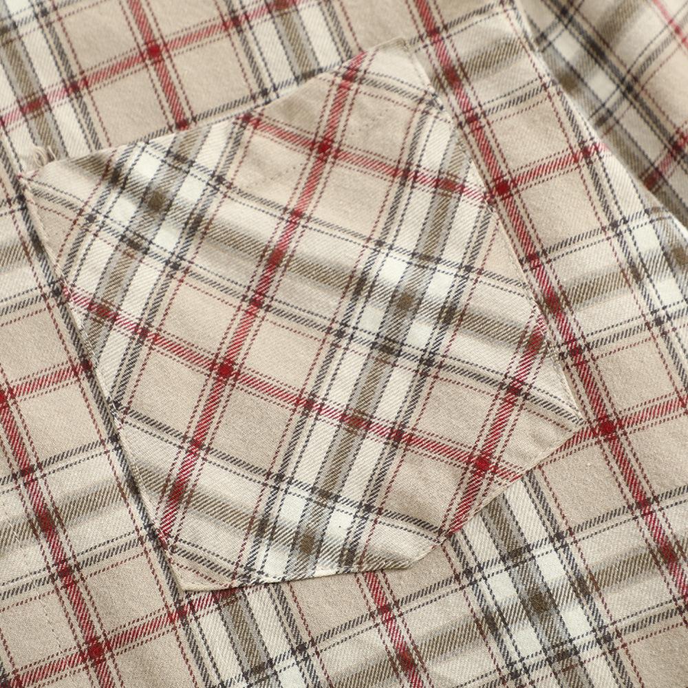 Distressed Plaid Button-Up Shirt