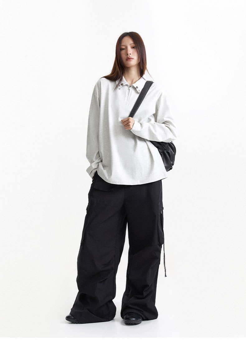 Zippered Collar Edge Shirts