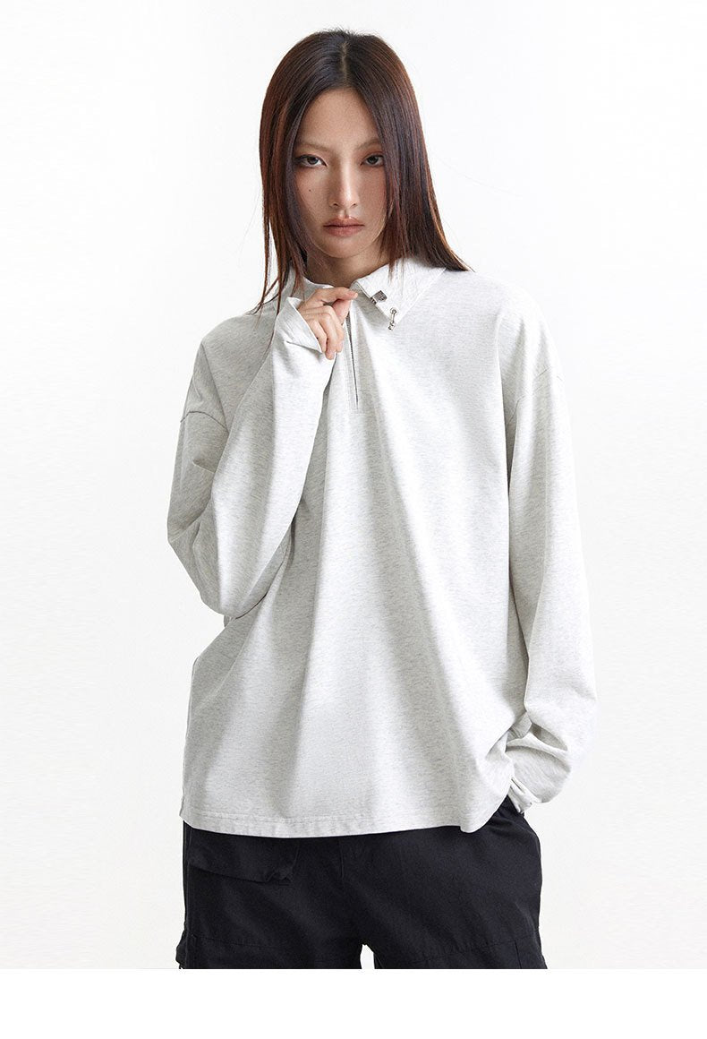 Zippered Collar Edge Shirts