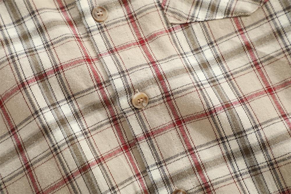 Distressed Plaid Button-Up Shirt