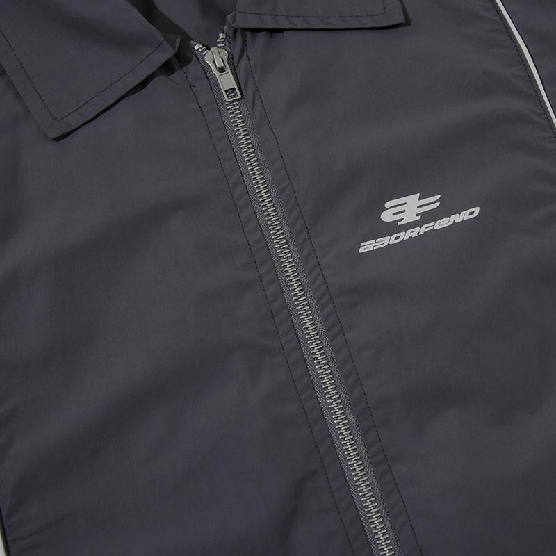 Splicing Color Zip-up Shirt