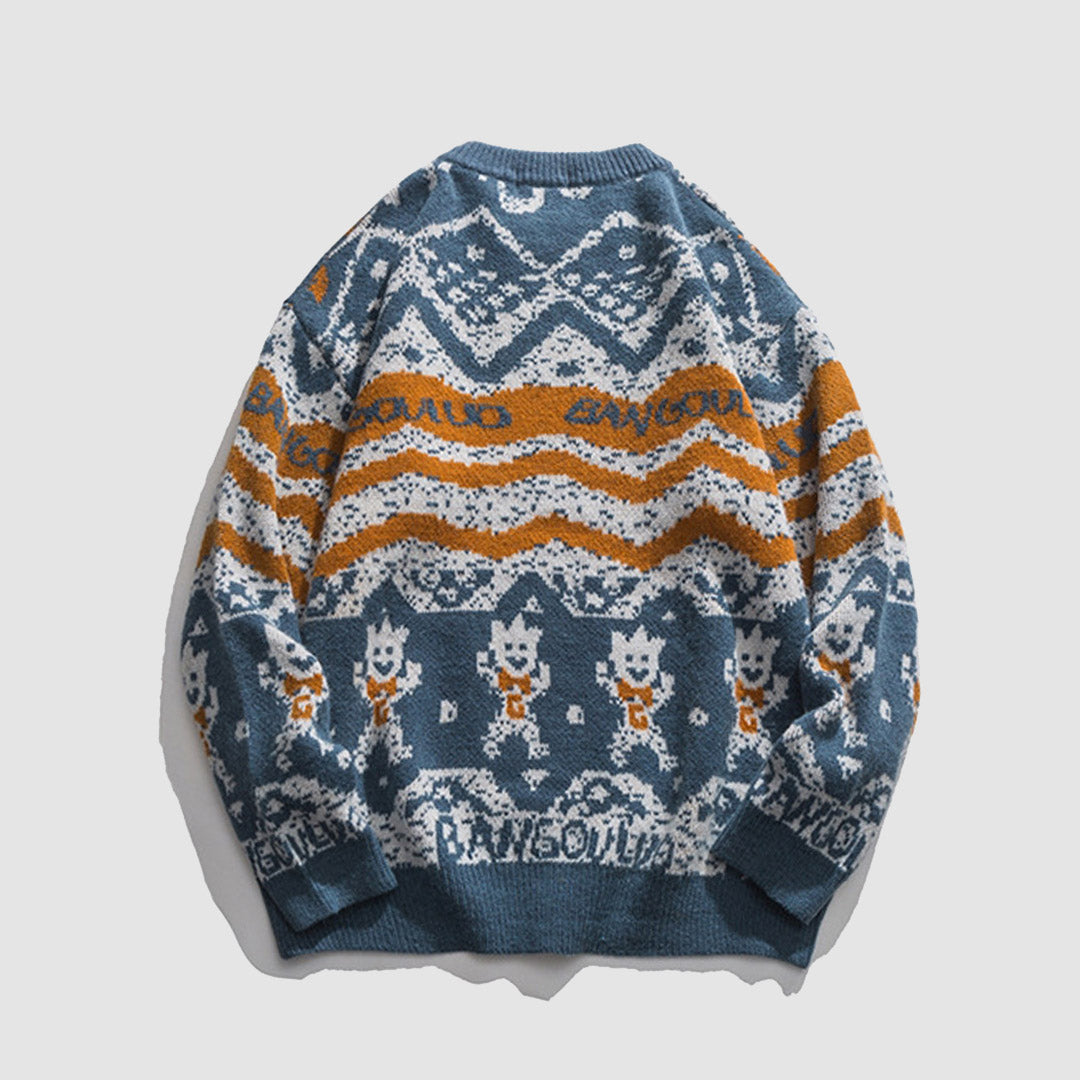 Vintage Cartoon Doll Sweater